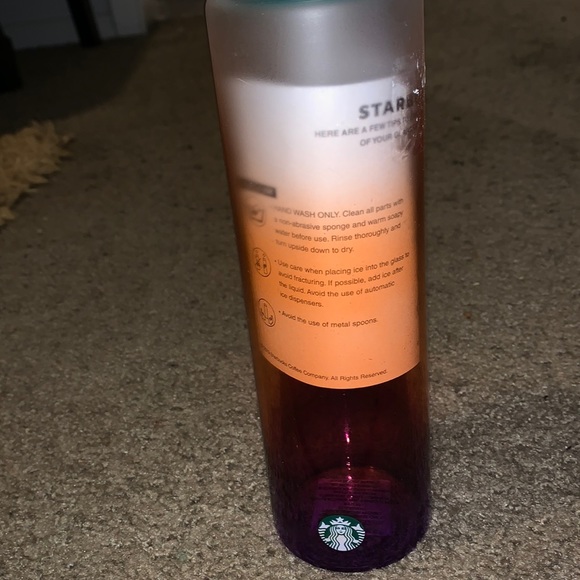 New Starbucks Ombre Glass Water Bottle 18oz